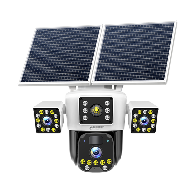太阳能3镜头4G夜视摄像头